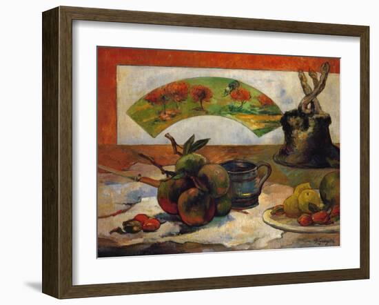 Still-Life with Fruits and Fan, circa 1888-Paul Gauguin-Framed Giclee Print