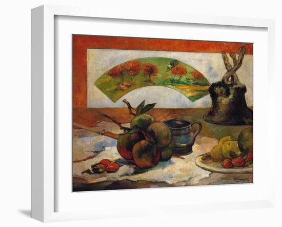 Still-Life with Fruits and Fan, circa 1888-Paul Gauguin-Framed Giclee Print