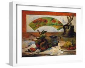 Still-Life with Fruits and Fan, circa 1888-Paul Gauguin-Framed Giclee Print