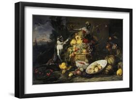 Still Life with Fruits and Monkeys-Frans Snyders-Framed Premium Giclee Print