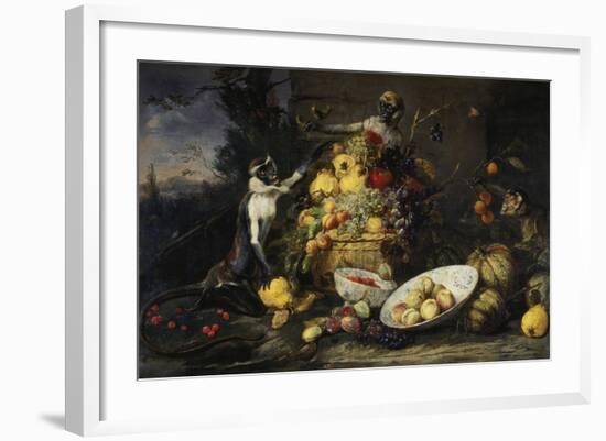 Still Life with Fruits and Monkeys-Frans Snyders-Framed Giclee Print