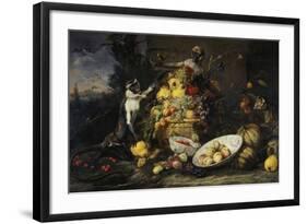 Still Life with Fruits and Monkeys-Frans Snyders-Framed Giclee Print