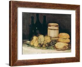 Still-Life with Fruits, Bottles and Loaves of Bread-Suzanne Valadon-Framed Giclee Print