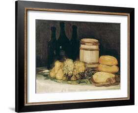 Still-Life with Fruits, Bottles and Loaves of Bread-Suzanne Valadon-Framed Giclee Print