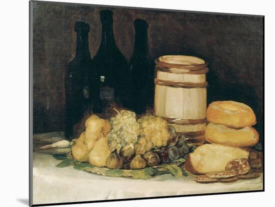 Still-Life with Fruits, Bottles and Loaves of Bread-Suzanne Valadon-Mounted Giclee Print