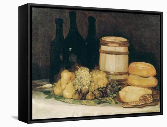 Still-Life with Fruits, Bottles and Loaves of Bread-Suzanne Valadon-Framed Stretched Canvas