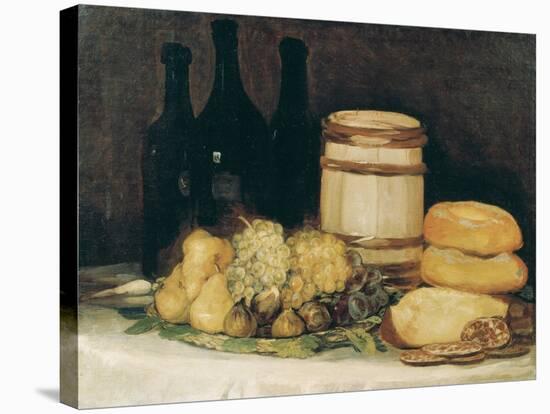 Still-Life with Fruits, Bottles and Loaves of Bread-Suzanne Valadon-Stretched Canvas