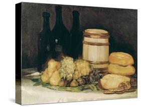 Still-Life with Fruits, Bottles and Loaves of Bread-Suzanne Valadon-Stretched Canvas