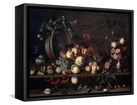Still Life with Fruits, Flowers and Parrots, 1620S-Balthasar van der Ast-Framed Stretched Canvas