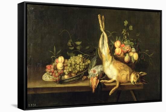 Still Life with Game and Fruit-Luis Menendez Or Melendez-Framed Stretched Canvas