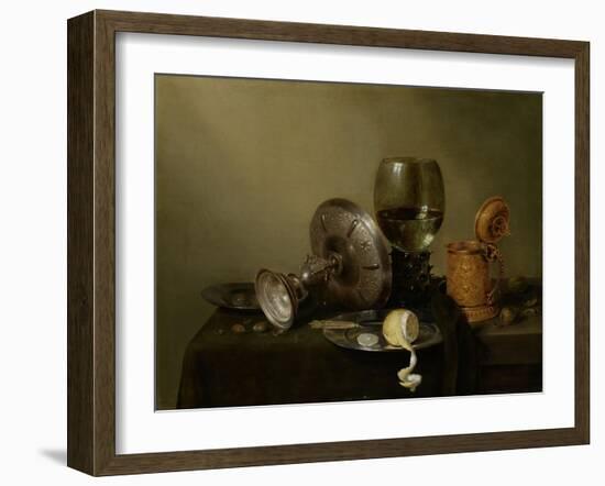 Still Life with Gilt Beer Tankard-Willem Claesz Heda-Framed Art Print