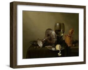 Still Life with Gilt Beer Tankard-Willem Claesz Heda-Framed Art Print