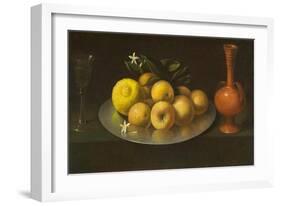 Still Life with Glass, Fruit, and Jar, c.1650-Francisco de Zurbaran-Framed Giclee Print