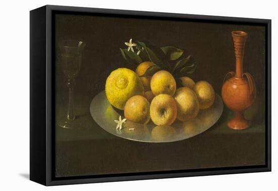 Still Life with Glass, Fruit, and Jar, c.1650-Francisco de Zurbaran-Framed Stretched Canvas