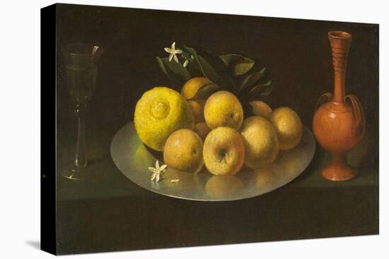 Still Life with Glass, Fruit, and Jar, c.1650-Francisco de Zurbaran-Stretched Canvas