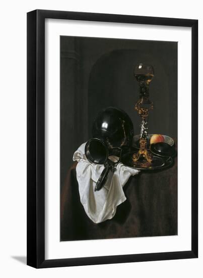 Still Life with Glass of Wine and Pewter Jug-Jan Jansz Treck-Framed Premium Giclee Print