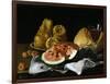 Still Life with Glass of Wine, Watermelon and Bread, 1770.-Luis Egidio Meléndez-Framed Giclee Print