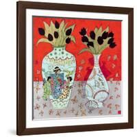 Still Life with Golden Fans-Emma Forrester-Framed Giclee Print