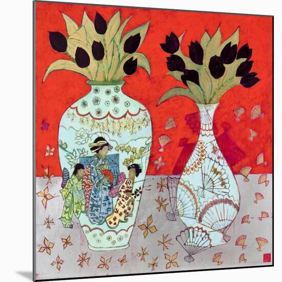 Still Life with Golden Fans-Emma Forrester-Mounted Giclee Print