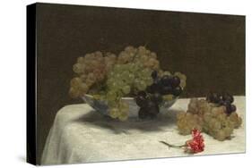 Still Life with Grapes and a Carnation, c.1880-Ignace Henri Jean Fantin-Latour-Stretched Canvas