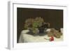 Still Life with Grapes and a Carnation, c.1880-Ignace Henri Jean Fantin-Latour-Framed Giclee Print