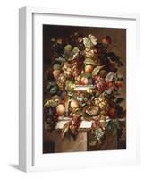 Still Life with Grapes and Peaches-Charles Baum-Framed Giclee Print