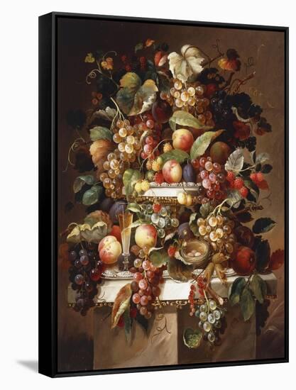 Still Life with Grapes and Peaches-Carl Baum-Framed Stretched Canvas