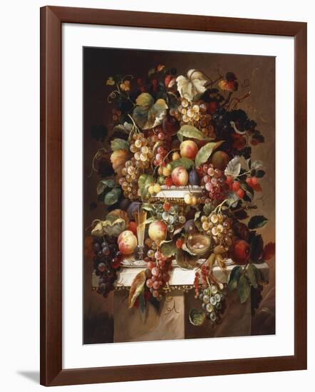 Still Life with Grapes and Peaches-Carl Baum-Framed Giclee Print