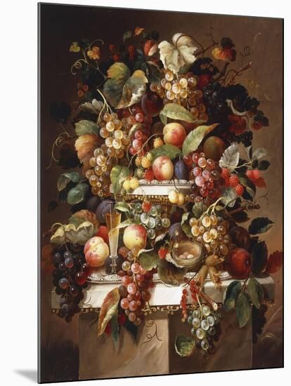 Still Life with Grapes and Peaches-Carl Baum-Mounted Giclee Print