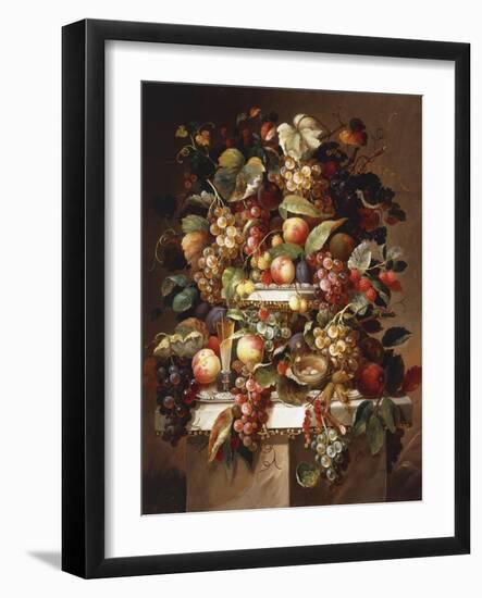 Still Life with Grapes and Peaches-Carl Baum-Framed Giclee Print