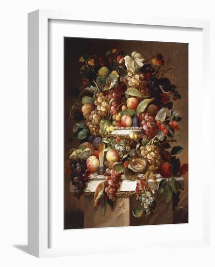 Still Life with Grapes and Peaches-Carl Baum-Framed Giclee Print