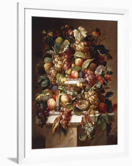 Still Life with Grapes and Peaches-Carl Baum-Framed Giclee Print