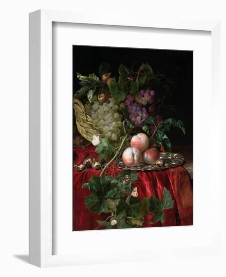 Still Life with Grapes and Peaches-Willem van Aelst-Framed Giclee Print