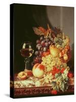 Still Life with Grapes and Wine-Edward Ladell-Stretched Canvas