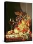 Still Life with Grapes and Wine-Edward Ladell-Stretched Canvas