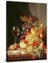 Still Life with Grapes and Wine-Edward Ladell-Stretched Canvas