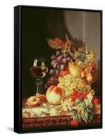 Still Life with Grapes and Wine-Edward Ladell-Framed Stretched Canvas