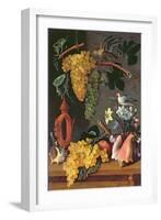 Still Life with Grapes, Birds, Flowers and Shells-Juan de Espinosa-Framed Giclee Print