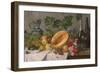 Still Life with Grapes, Pears, Apples and Melon, as Well as a Bottle of Wine-August Jernberg-Framed Giclee Print