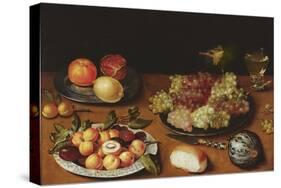 Still Life with Grapes, Pomegranates and Apricots-Osias The Elder Beert-Stretched Canvas