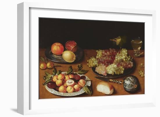 Still Life with Grapes, Pomegranates and Apricots-Osias The Elder Beert-Framed Giclee Print