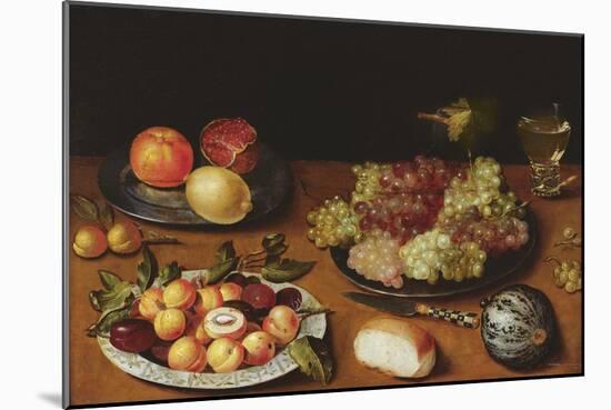 Still Life with Grapes, Pomegranates and Apricots-Osias The Elder Beert-Mounted Giclee Print