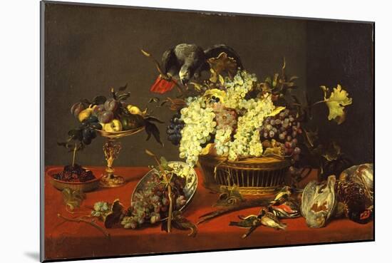 Still Life with Gray Parrot, c.1630-Frans Snyders-Mounted Giclee Print