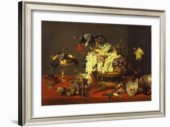 Still Life with Gray Parrot, c.1630-Frans Snyders-Framed Giclee Print