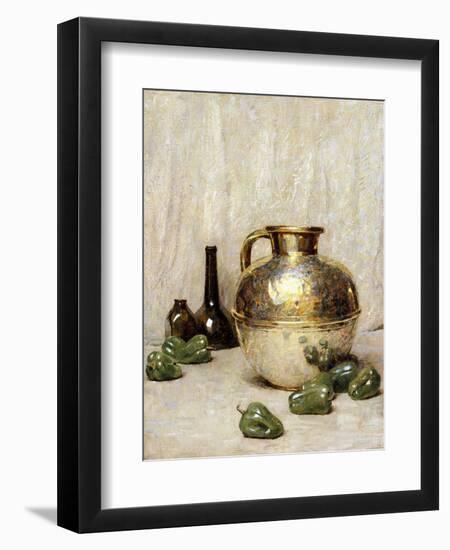 Still Life with Green Peppers and Jug-Soren Emil Carlsen-Framed Giclee Print