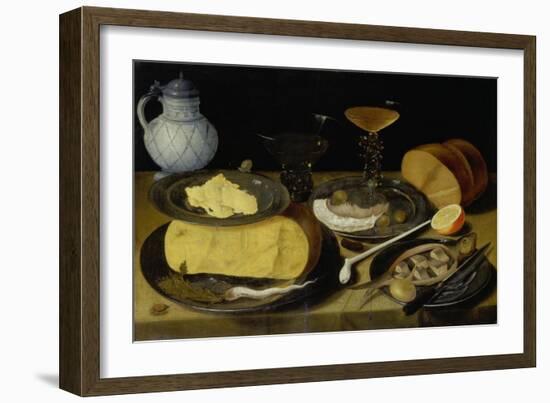 Still life with half herring. Around 1620-Georg Flegel-Framed Giclee Print