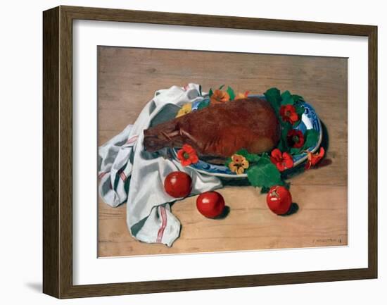 Still life with Ham and Tomatoes-Félix Vallotton-Framed Giclee Print