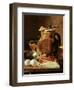 Still Life with Ham, Eggs, Bread, Frying Pan and Pitcher-Luis Egidio Melendez-Framed Giclee Print
