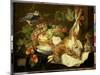 Still Life with Hare, Fruit and Parrot, 1647-Jan Fyt-Mounted Giclee Print