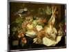 Still Life with Hare, Fruit and Parrot, 1647-Jan Fyt-Mounted Premium Giclee Print